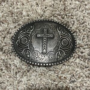 Silver Cross Belt Buckle